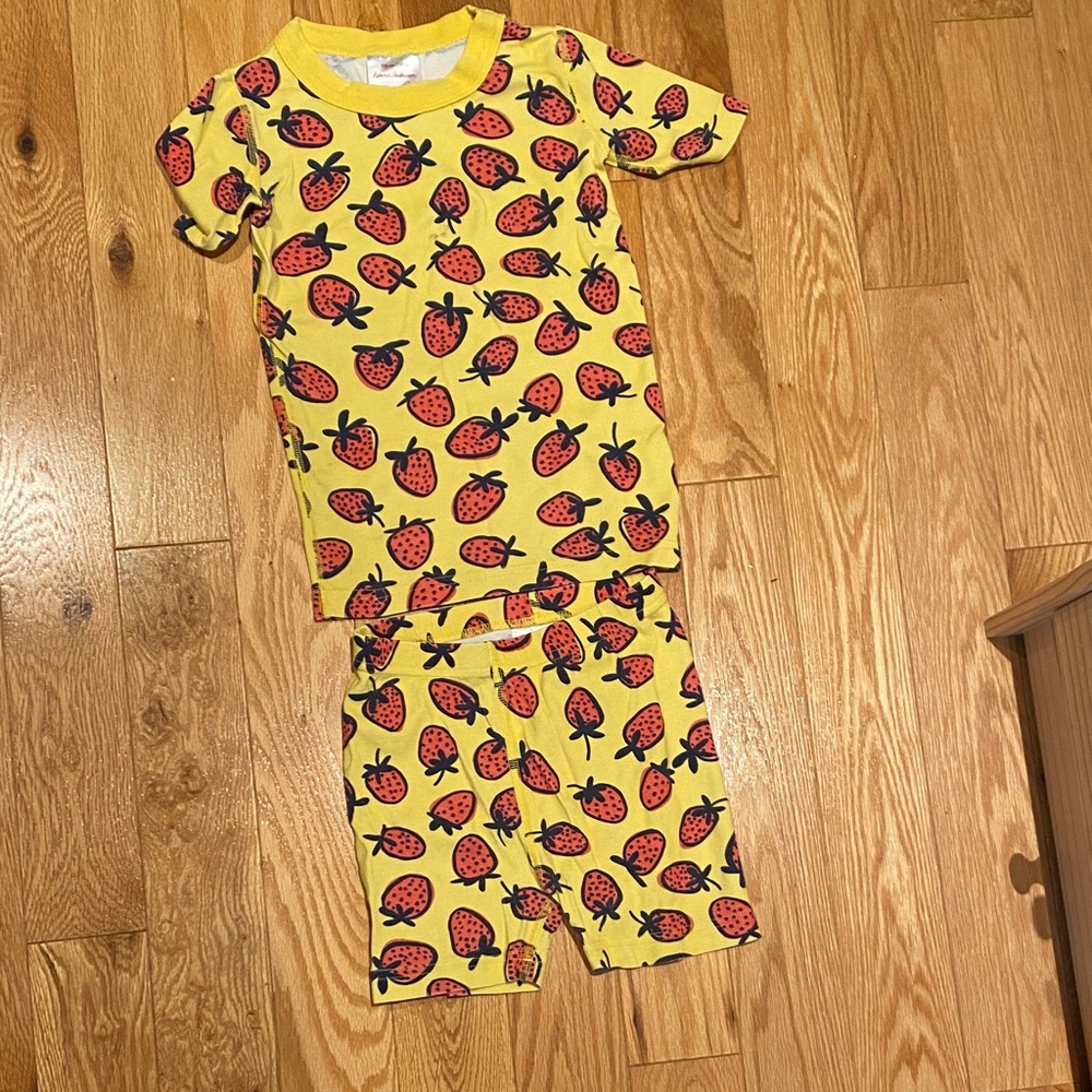 Hanna Andersson Yellow Strawberry Kids Pajama Set